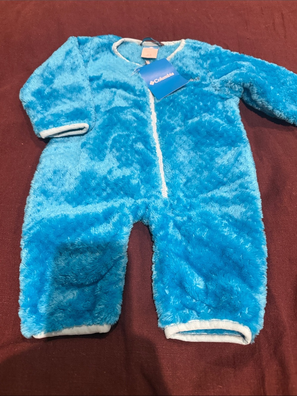 NWT Columbia Blue Fuzzy Fleece One-Piece Bodysuit